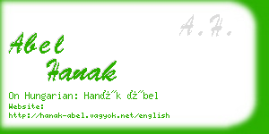 abel hanak business card